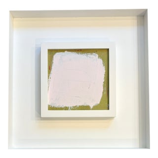 Sarah Trundle, Contemporary Framed Abstract Painting, "Pink on Green" For Sale