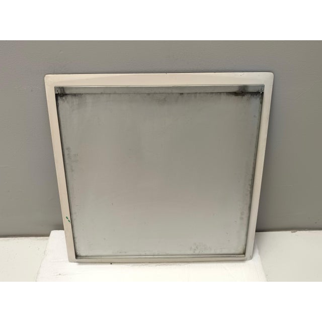 Beige Vintage Italian Square Beige Wall Mirror with a Beveled Glass, 1970s For Sale - Image 8 of 13