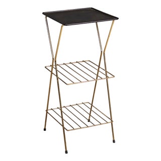 Small Etagere in Enameled Metal and Brass, 1950s For Sale