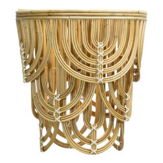 Rattan Scallop Pendant by Selamat For Sale