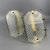 Spanish Vintage / Mid-Century Wall Lamp Pair. Striped milk glass, etched, set on an airy copper structure. The glass...