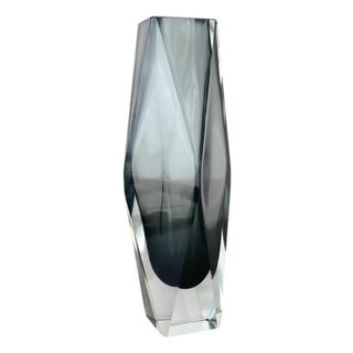 Faceted Murano Glass Sommerso Vase from Mandruzzato, Italy 1970s For Sale