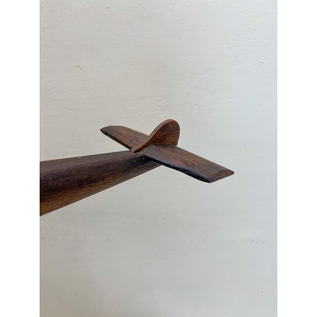 Handmade Oak Hercules C-130 Airplane on Stand, 1950s For Sale - Image 10 of 18