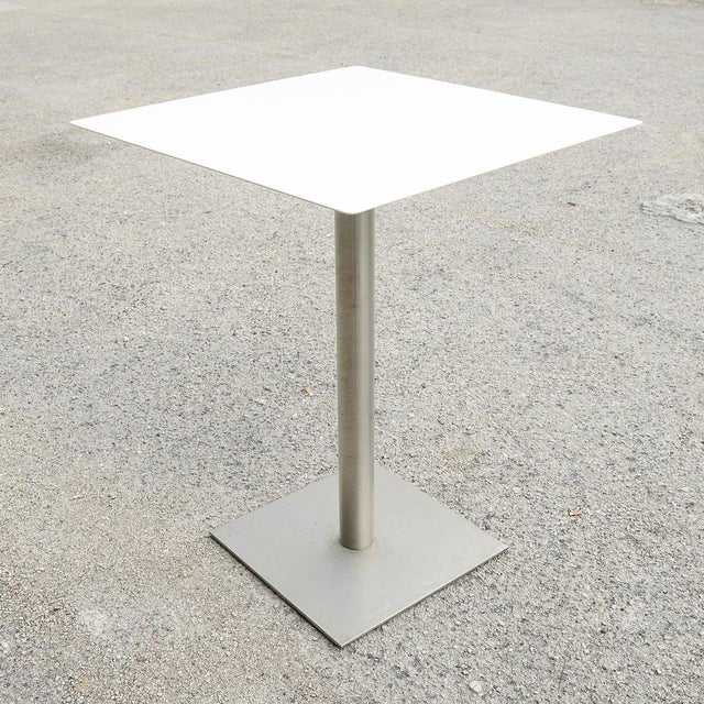 Modern Steel High Outdoor Table For Sale - Image 5 of 9