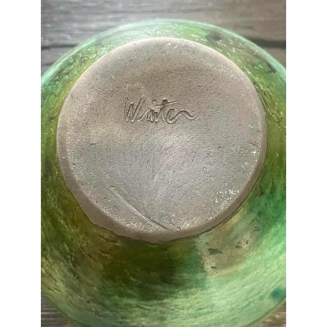 Vintage Raku Studio Pottery Vase by Joe Winter For Sale - Image 9 of 9