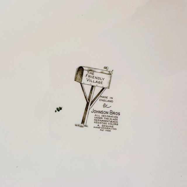 1990s English Ironstone Johnson Bros Friendly Village Thanksgiving Turkey Platter For Sale - Image 9 of 10