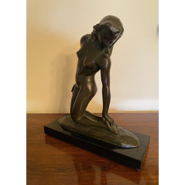 Serge Zelikson 1930's Kneeling Nude Sculpture For Sale - Image 4 of 5