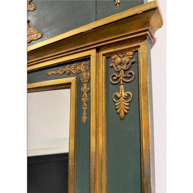 Green Early 19th Century Empire Trumeau Mirror For Sale - Image 8 of 12