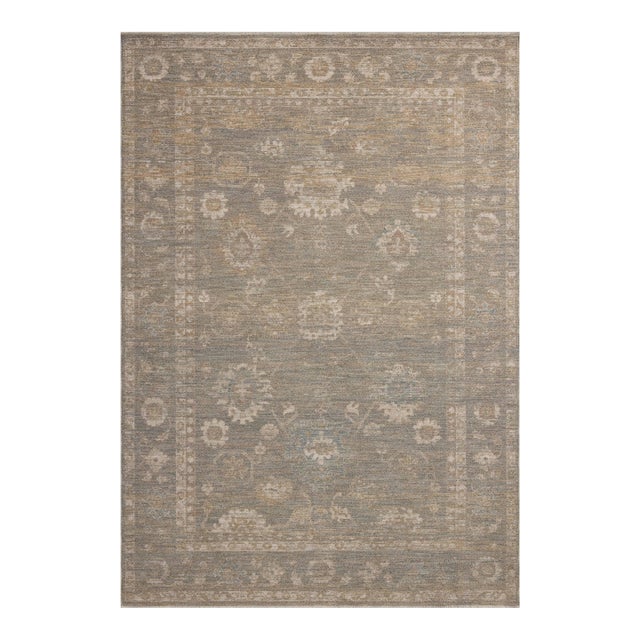 Chris Loves Julia x Loloi Louisa Lagoon / Ivory 9'-6" x 13'-1" Area Rug For Sale