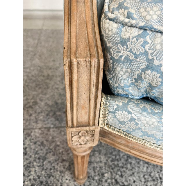Sky Blue 19th Century Louis XV Bergère Armchairs - A Pair For Sale - Image 8 of 13