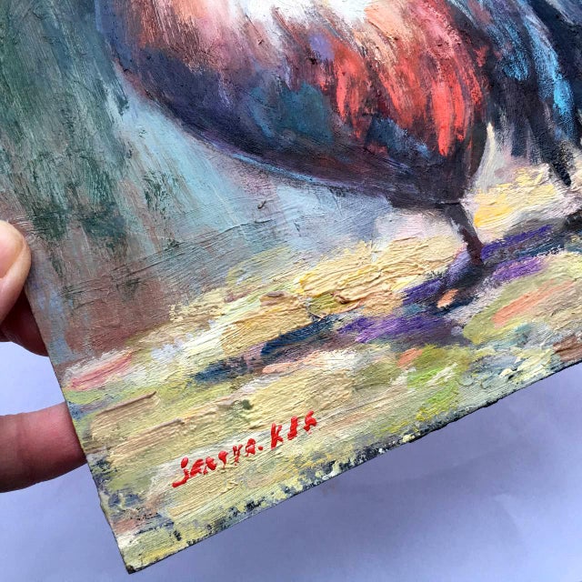 Framed Rooster Original Painting Farm Decor by Valeriya Serova For Sale - Image 14 of 16