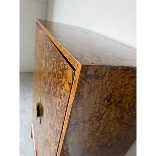 Mid Century Hollywood Regency Faux Tortoiseshell Cabinet For Sale - Image 12 of 18