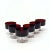 Mid-Century Modern Cherry Red Sorbet Coupes by Luminarc France - Set of 6 For Sale - Image 3 of 5