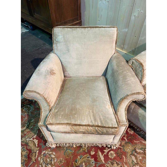 Living Room Sofa and Napoleon Iii Velvet Armchairs, Set of 3 For Sale - Image 4 of 7