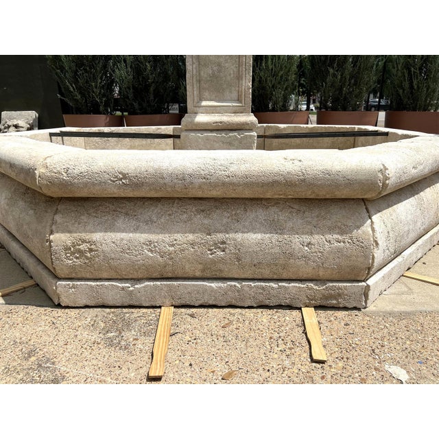 Early 21st Century Le Louvre Carved Limestone Center Fountain From the South of France For Sale - Image 5 of 16