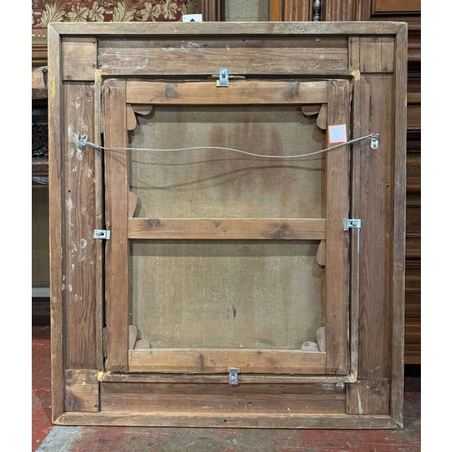 Green 19th Century French Floral Still Life Oil Painting in Carved Giltwood Frame For Sale - Image 8 of 9