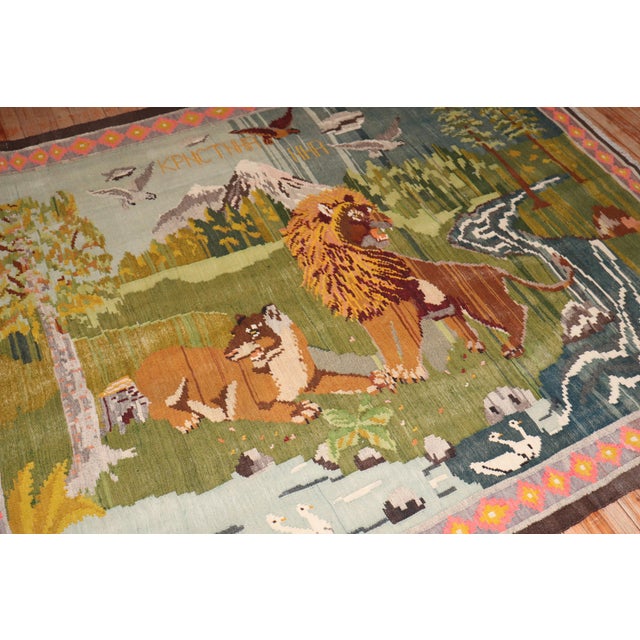 Late 20th Century Zabihi Collection Animal Motif Turkish Dowry Kilim - 6'5" x 7'9" For Sale - Image 11 of 11