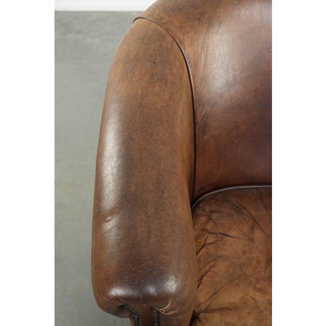 Animal Skin Club Chair in Sheepskin Leather For Sale - Image 7 of 15