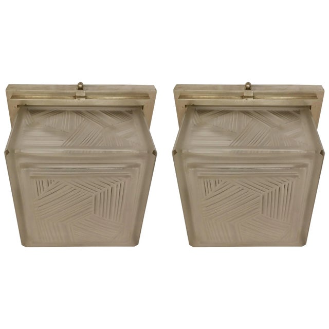 A stunning French Art Deco Square shaped Flush Mount was created in the 1930s by " Marius Ernest SABINO " (1878-1961). The...