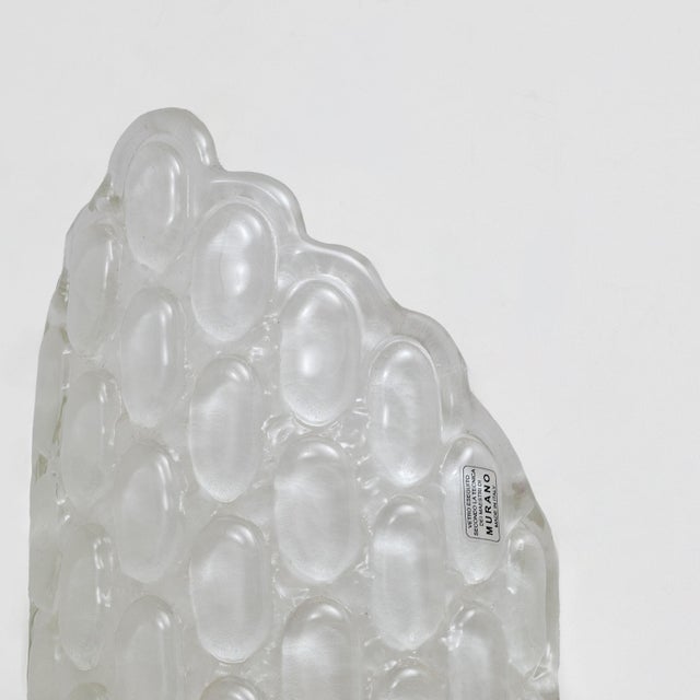 2000 - 2009 Clear Murano Glass Wall Sconces with Textured Relief, 2000s, Set of 2 For Sale - Image 5 of 10