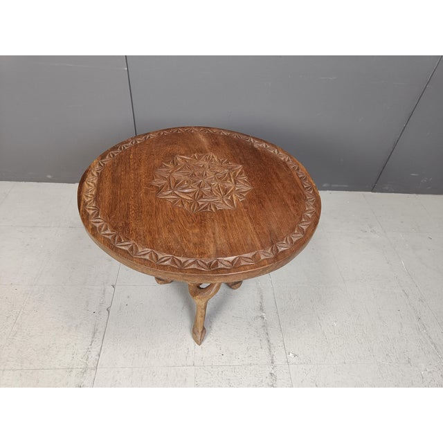 Vintage Tribal Art Side Table, 1960s For Sale - Image 9 of 11