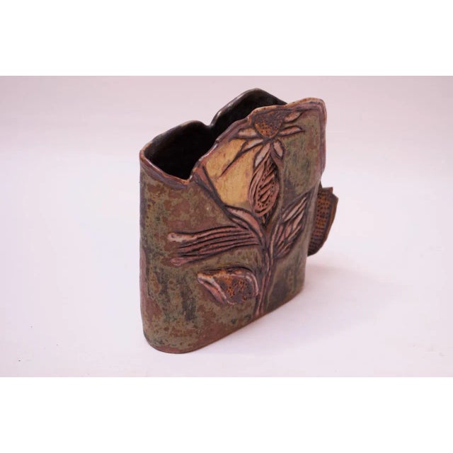 1974 Studio Stoneware Floral Vase by Pollack For Sale In New York - Image 6 of 13