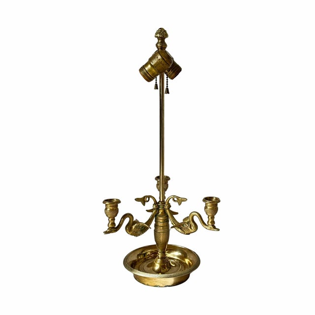 Brass Table Lamp With Swan Motif For Sale - Image 12 of 12