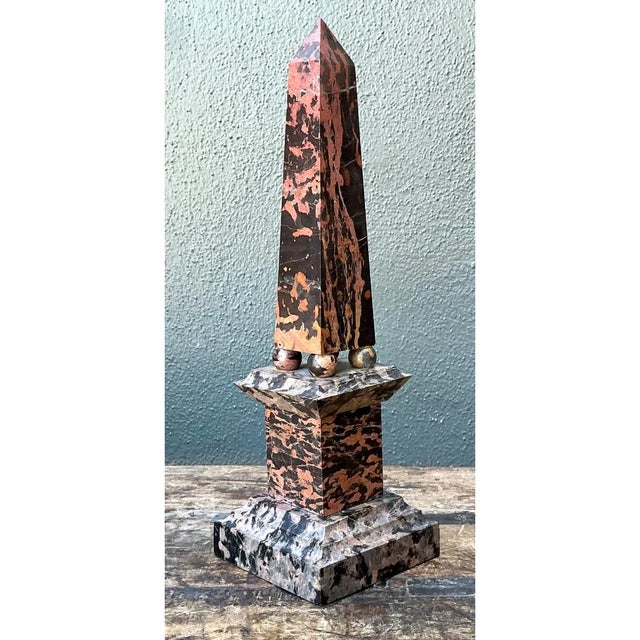 Vintage Marble Obelisk Sculpture For Sale - Image 9 of 12