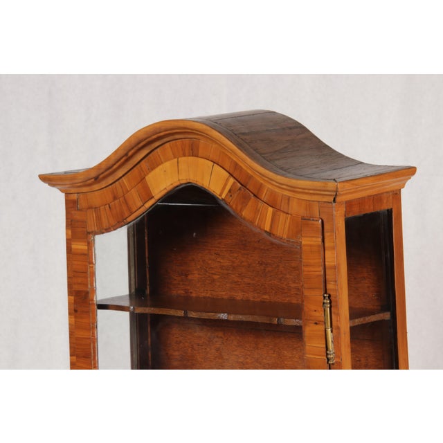 Small Antique Baroque Hanging Display Cabinet in Walnut, 1800 For Sale - Image 14 of 18