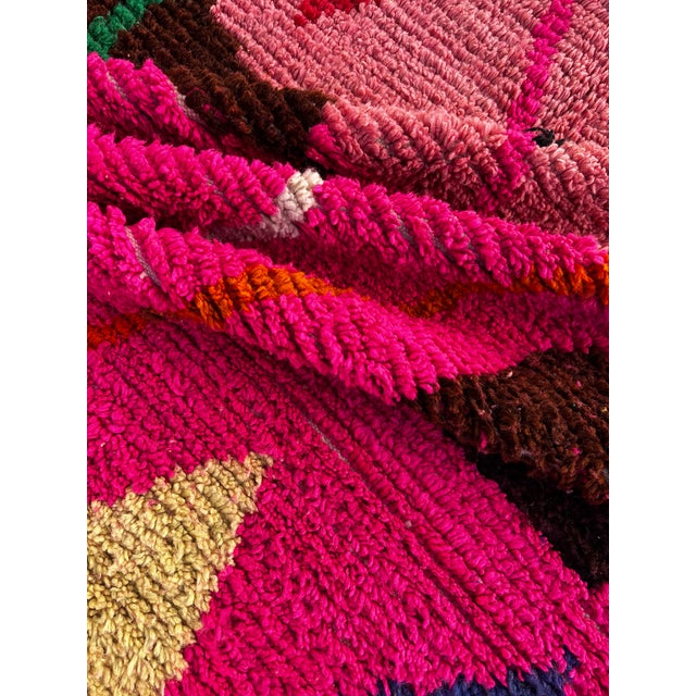 Moroccan Colorful Moroccan Berber Rug – Handwoven Boujad Wool Carpet For Sale - Image 3 of 11