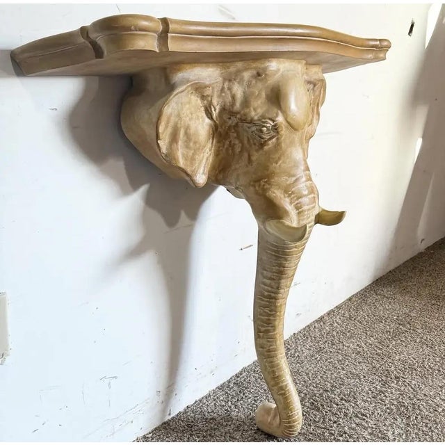 Hollywood Regency 1970s Elephant Sconce Console Table by Chapman For Sale - Image 3 of 10