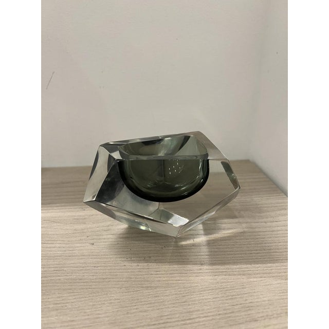 Vase and Ashtray in Faceted Submerged Murano Glass by Flavio Poli, 1960s, Set of 2 For Sale - Image 10 of 14
