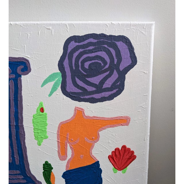 White "Aphrodite B" Contemporary Abstract Acrylic Painting by Frances Sousa For Sale - Image 8 of 9