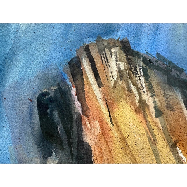 1960s Strong Cliff Original Watercolor Painting For Sale In Los Angeles - Image 6 of 6