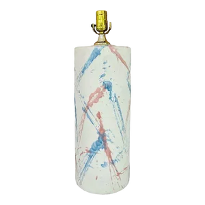 Vintage Pink Blue Splatter Jackson Pollock Style Table Lamp