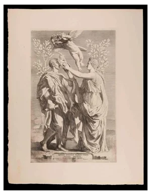 After Claude Mellan, The Work of Horace, Original Etching, 19th-Century
