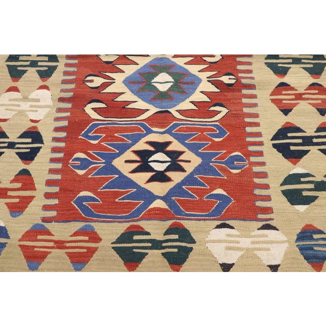 Vintage Persian Shiraz Kilim Rug, 03'10 X 05'04 For Sale - Image 4 of 9
