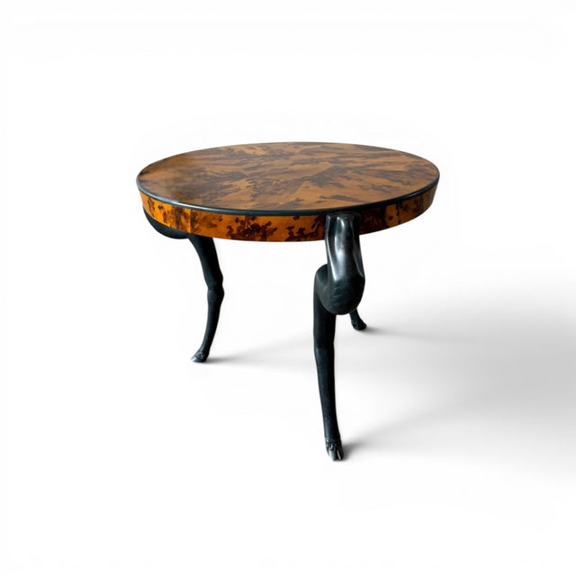 Black Sirmos Sculptural Goat Leg Center Table With Faux Tortoise Finish, 1970's For Sale - Image 8 of 8