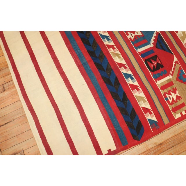 Antique Zabihi Collection Square Persian Tribal Kilim - 5'2" x 6'11" For Sale - Image 4 of 9