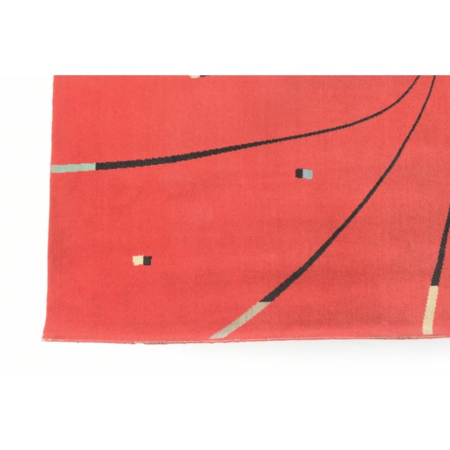 German Wool Rug with Graphic Design, 1950s For Sale - Image 4 of 7