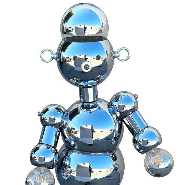 Metal 1975 Post-Modern Chrome Bubble Ball Robot Table Lamp by Torino Lamps For Sale - Image 7 of 12