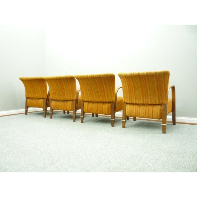 French Armchairs by Hugues Steiner for Steiner, 1940s, Set of 4 For Sale - Image 14 of 15