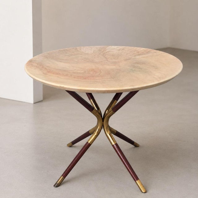 Mid-Century Modern Mid-Century Modern Brass Wood Coffee Table by Cesare Lacca, Italy, 1950s For Sale - Image 3 of 8