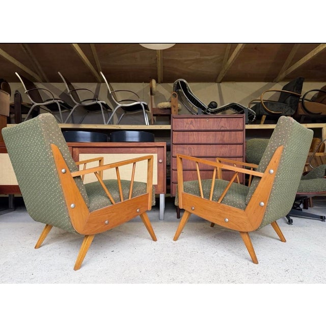 Mid-Century Danish Style Armchairs, Set of 2 For Sale - Image 5 of 18