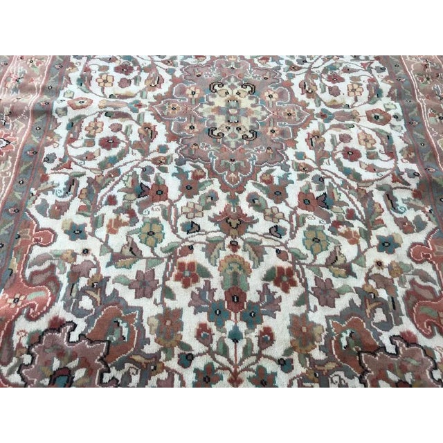 Textile Vintage Pakistani Silk and Wool Rug For Sale - Image 7 of 14
