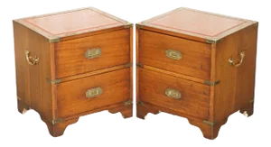 Kennedy Military Campaign Side Tables from Harrods, 1960