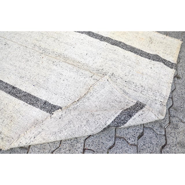 Textile Vintage Handmade Turkish Stripe Kilim Rug For Sale - Image 7 of 11
