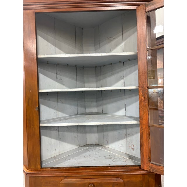 19th Century Handcrafted American Walnut Corner Cupboard For Sale In Philadelphia - Image 6 of 12