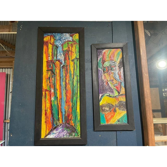 Mid-Century Modern Mid-Century Florentine Oil Painting on Board – Italian Vintage Art For Sale - Image 3 of 5