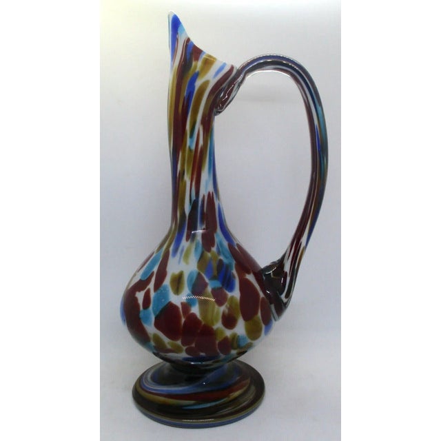 1950s Fratelli Toso Murano Hand-Blown Art Glass Pitcher Vase For Sale - Image 13 of 13